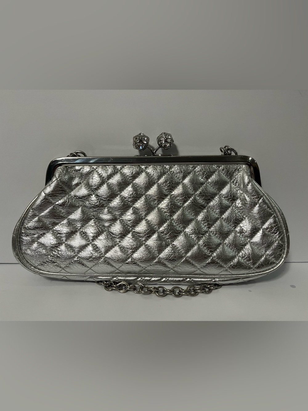 Guess Y2K Iconic Silver Rhinestones Clutch Shoulder Bag - Picture 6 of 9